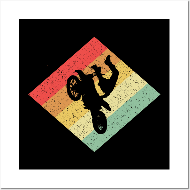 Retro Vintage 80s Motocross Gift For Bikers Wall Art by OceanRadar